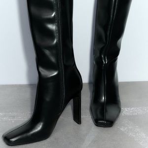 Lightly worn Zara black knee boots
